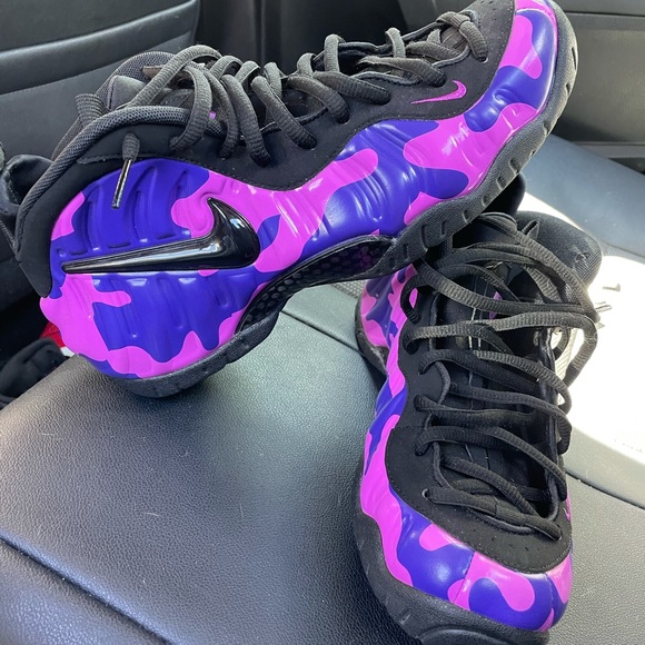 purple camo nike foamposite